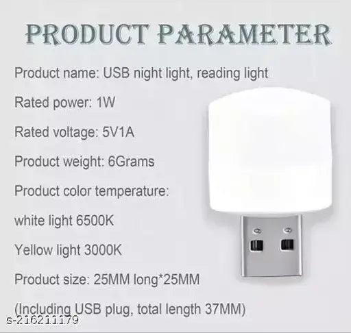 MINI USB BULB LIGHT WITH CONNECT ALL MOBILE WALL CHARGER 4 Led Light